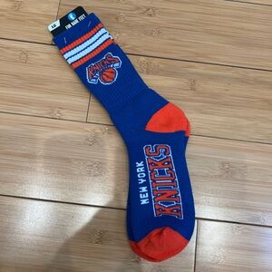 For Bare Feet Blue and Orange Knicks Socks
